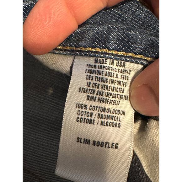 Vintage Lucky Brand Jeans Size 32 90’s Blue Fade Dungarees Cloverleaf Made USA - Picture 6 of 12